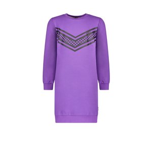 B.Nosy B.Nosy meisjes sweat jurk met V print Purple