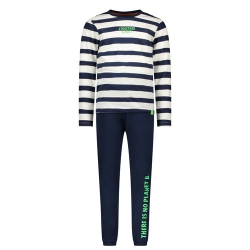 B.Nosy B.Nosy jongens pyjama met strepen Navy B.Nosy B.Nosy jongens pyjama met strepen Navy