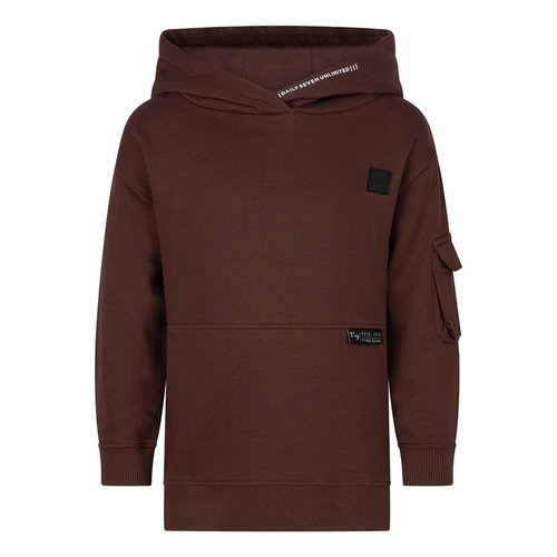 Daily7 Daily7 jongens hoodie 3d pocket oversized Dark Brown