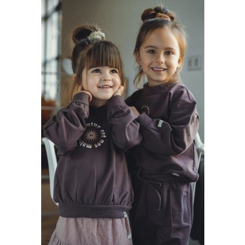 Daily7 Daily7 meisjes hoodie Futur Oversized Dark Mauve