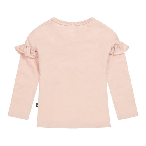 Dirkje Dirkje baby meisjes shirt met ruches Kind at Heart Dusty Pink