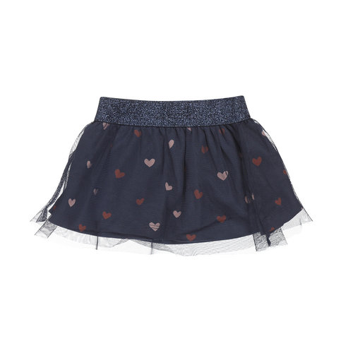 Dirkje Dirkje baby meisjes rok met hartjes en tulle Navy