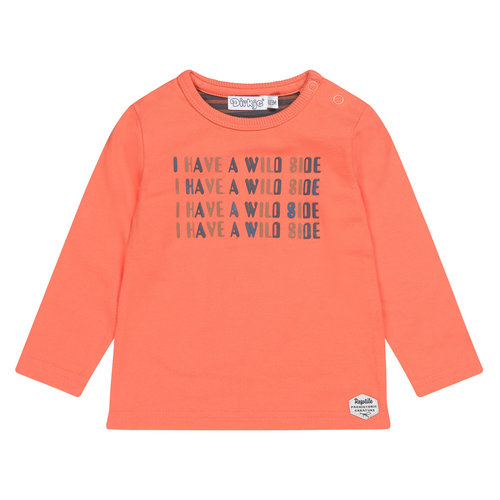 Dirkje Dirkje baby jongens shirt I Have a Wild Side Bright Orange