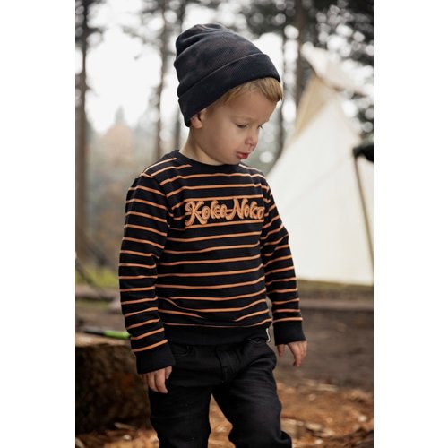 Koko Noko Koko Noko jongens sweater met strepen Black