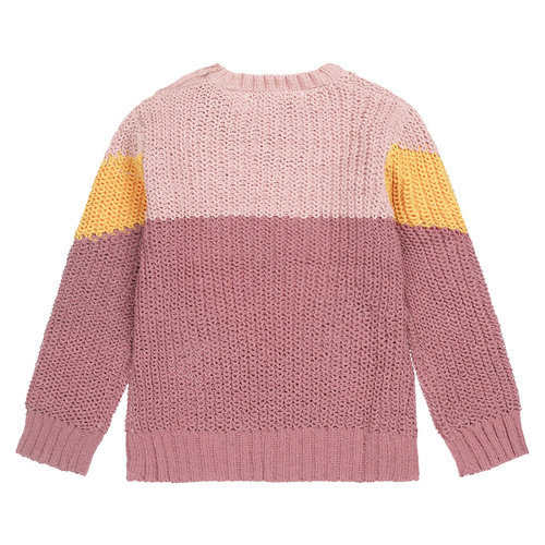 Koko Noko Koko Noko meisjes gebreide sweater met V patroon Dusty Pink