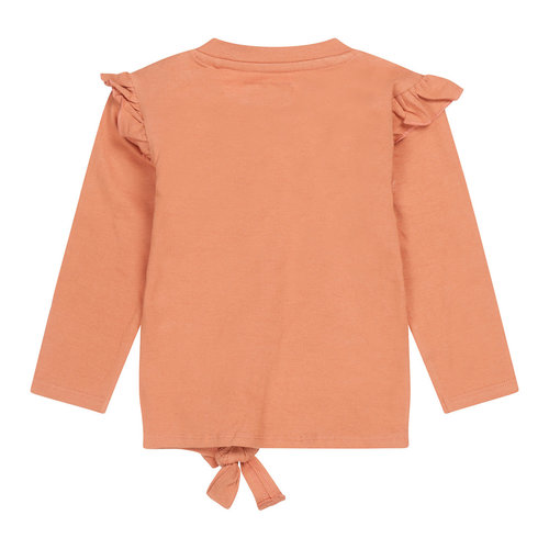 Koko Noko Koko Noko meisjes shirt met knoop en ruches Rust