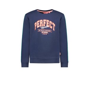 TYGO & vito TYGO & vito meisjes sweater met bies Perfect Navy