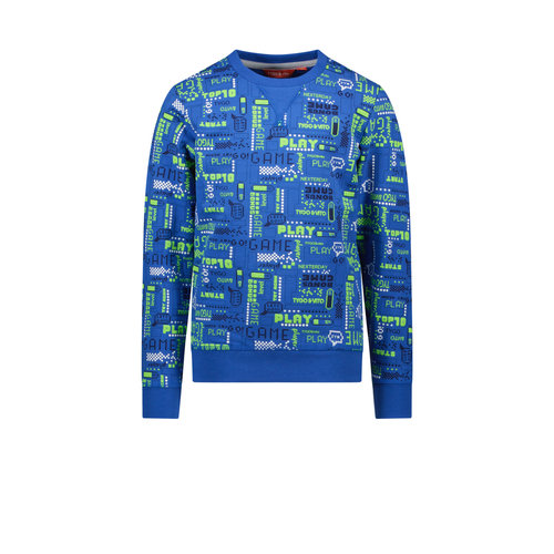 TYGO & vito TYGO & vito jongens sweater met ao print Game Navy