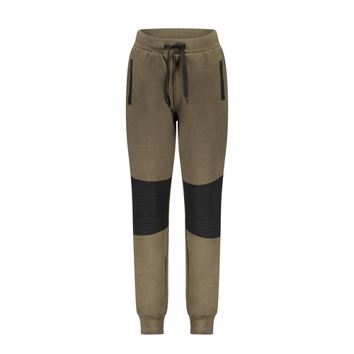 TYGO & vito TYGO & vito jongens joggingbroek met andere kleur kniestukken Dark Army