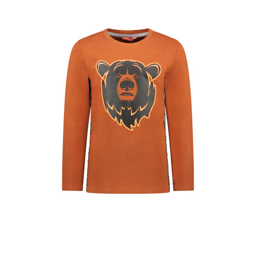 TYGO & vito TYGO & vito jongens shirt Bear and tapes Walnut