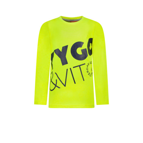 TYGO & vito TYGO & vito jongens shirt Neon Bodyprint Safety Yellow