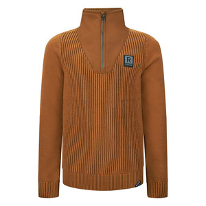 RETOUR Retour jongens gebreiden sweater met rits Alex Camel