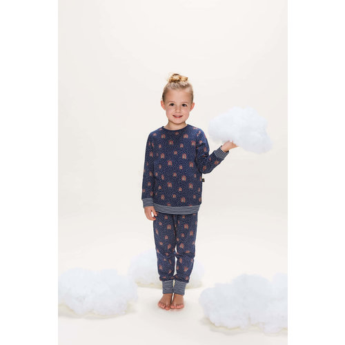 Charlie Choe Charlie Choe meisjes pyjama ao Rainbow en Dots Navy