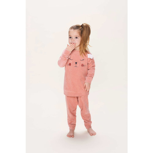 Charlie Choe Charlie Choe meisjes velours pyjama Animal Old Pink