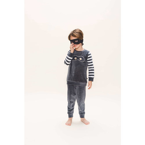 Boomgaard Terugbetaling bal Charlie Choe jongens velours pyjama Ninja Dark Grey - FiNo Kids