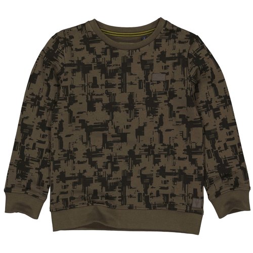 LEVV Levv jongens sweater Bob aop Green Greyish Grunge