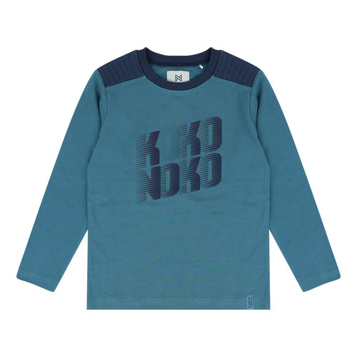 Koko Noko Koko Noko jongens shirt met schouderstukken en logo Blue