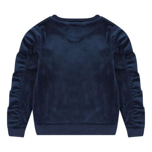 Koko Noko Koko Noko meisjes sweater met ruches op de mouwen Navy