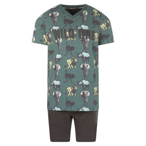 Charlie Choe Charlie Choe jongens pyjama Wild One Green Dark Grey Charlie Choe Charlie Choe jongens pyjama Wild One Green Dark Grey