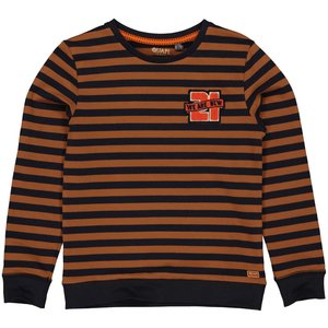 Quapi Quapi jongens sweater Raiden aop Camel Dark Stripe