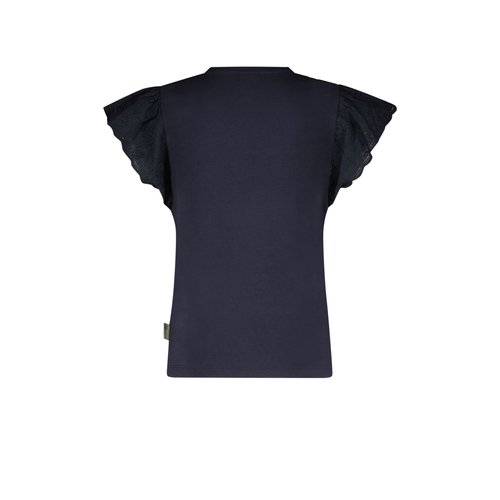 B.Nosy B.Nosy meisjes t-shirt met vlindermouwtjes Navy