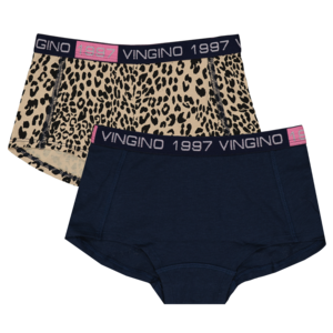 Vingino Vingino meiden ondergoed 2-pack boxers Animal Dark Blue