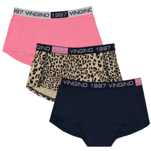 Vingino Vingino meiden ondergoed 3-pack boxers Animal Neon Pink