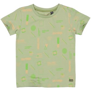 Quapi Quapi jongens t-shirt Raaf aop Green Mist Scrabble