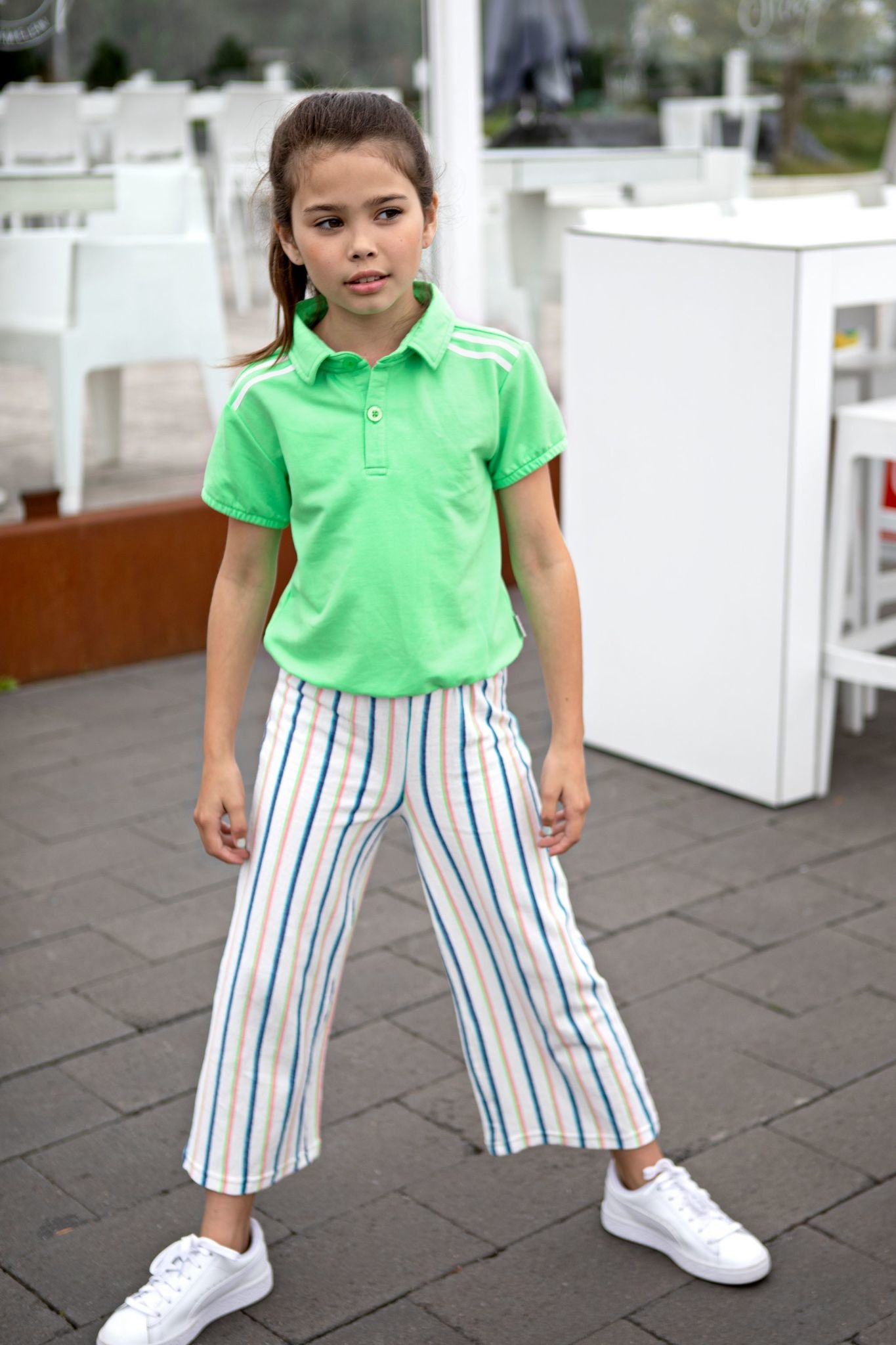Gelijkenis Arab Anzai B.Nosy meisjes culotte broek met elastieken tailleband Art Stripe - FiNo  Kids