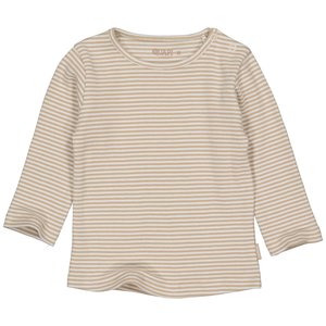 Quapi Quapi newborn baby unisex shirt Paddy aop Taupe Light Stripe