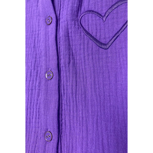 B.Nosy B.Nosy meisjes korte mouwen Mousseline jurk Heart Purple