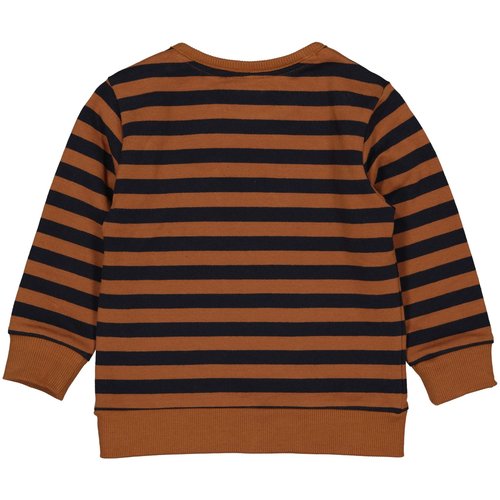 Quapi Quapi baby jongens sweater Sergio aop Camel Dark Stripe