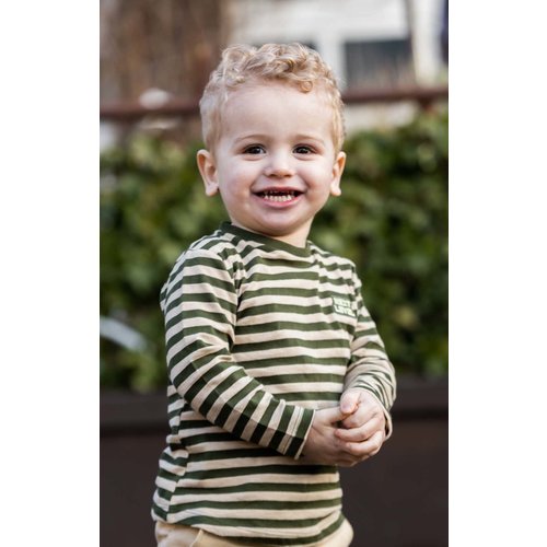 Quapi Quapi baby jongens shirt Samuel Green Wood Stripe