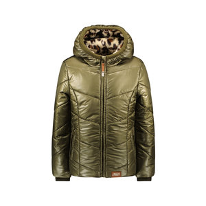 Moodstreet Moodstreet meisjes metallic winterjas Khaki