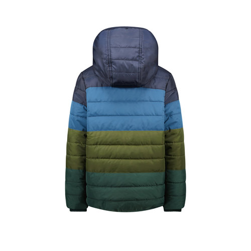 Moodstreet Moodstreet jongens winterjas colourblock stripe Navy