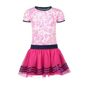 B.Nosy B.Nosy meisjes jurk met tulle rok Delfs Pink