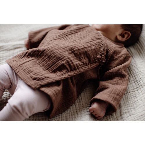 LEVV Levv newborn baby meisjes shirt Bea Brown Almond