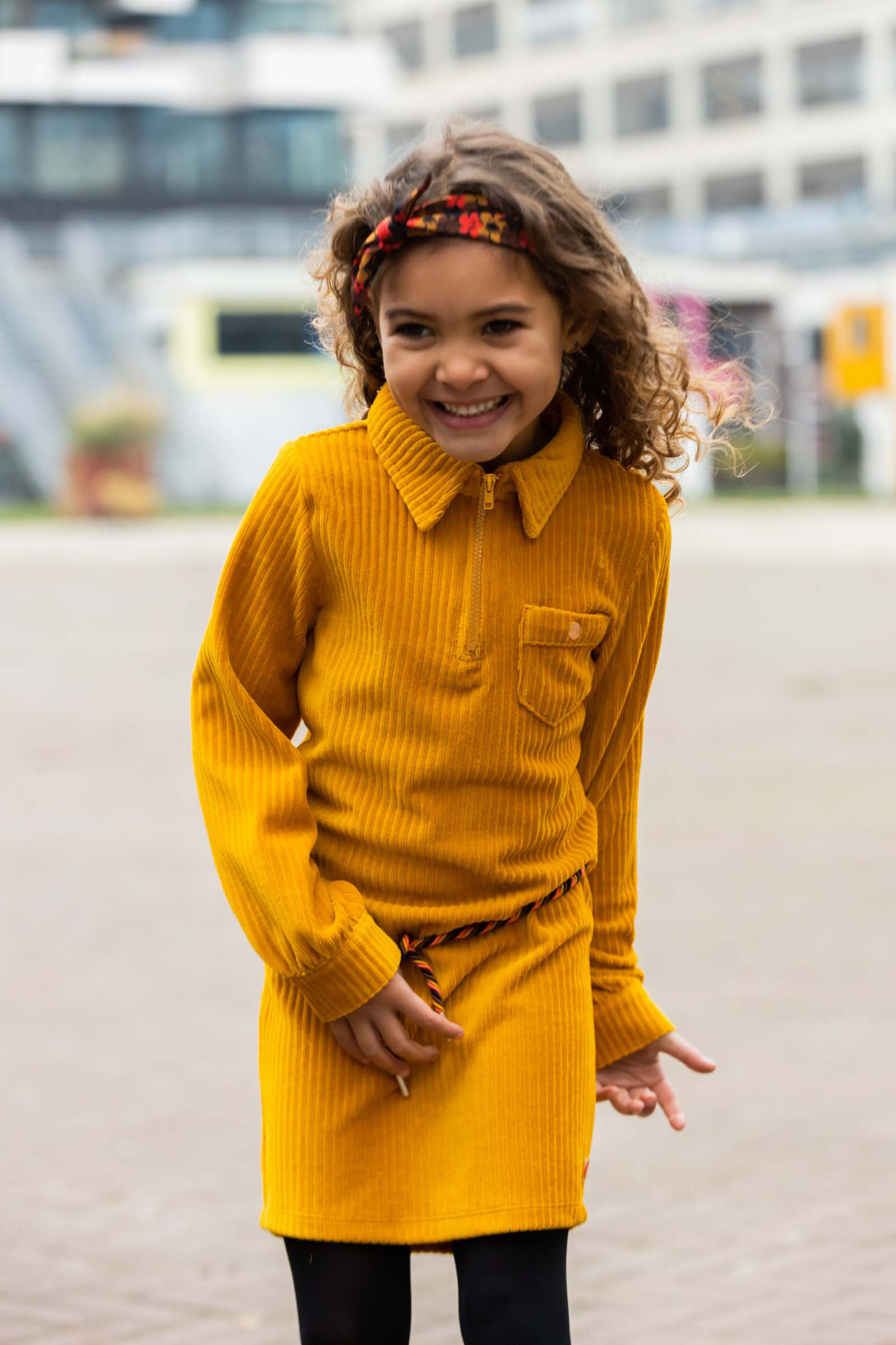 Quapi meisjes jurk Raheen Yellow Sun Warm FiNo Kids