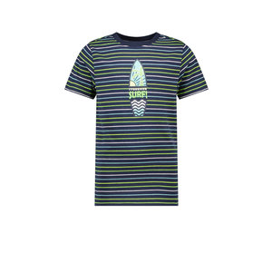 TYGO & vito TYGO & vito jongens t-shirt strepen en Surfboard Navy