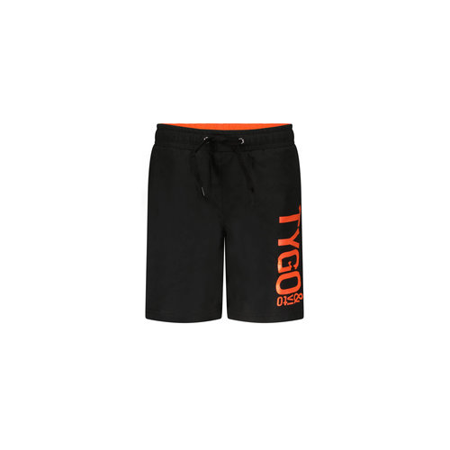 TYGO & vito TYGO & vito jongens zwembroek met Neon Orange logo Black