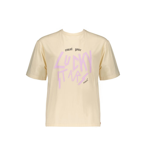 NoBell NoBell meiden t-shirt Keo boxy fit Lucky Star Pearled Ivory