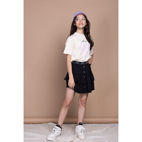 NoBell NoBell meiden t-shirt Keo boxy fit Lucky Star Pearled Ivory