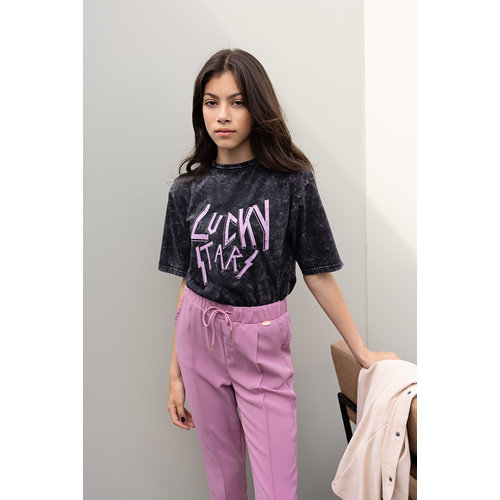 NoBell NoBell meiden boxy fit t-shirt Keo Lucky Stars Jet Black