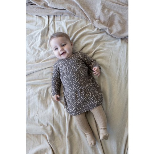 Quapi Quapi newborn baby meisjes jurk Remi aop Taupe Dots