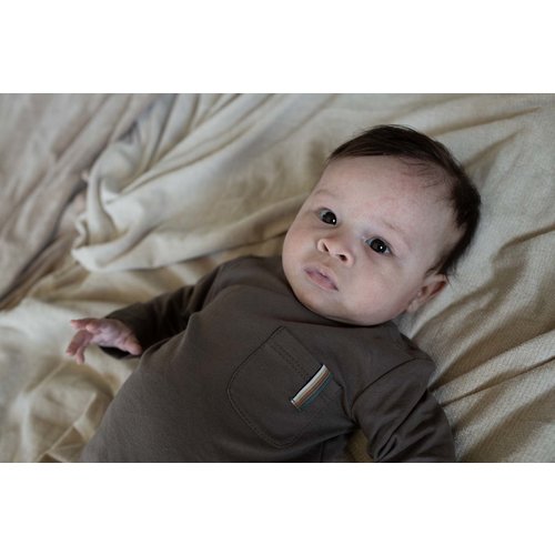 Quapi Quapi newborn baby jongens shirt Raoul Brown Dark