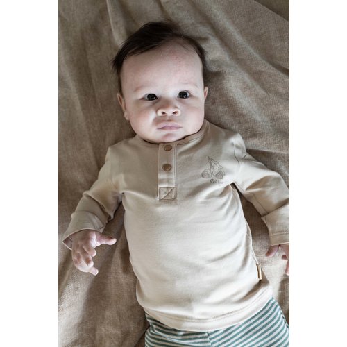 Quapi Quapi newborn baby jongens shirt Rafael Taupe