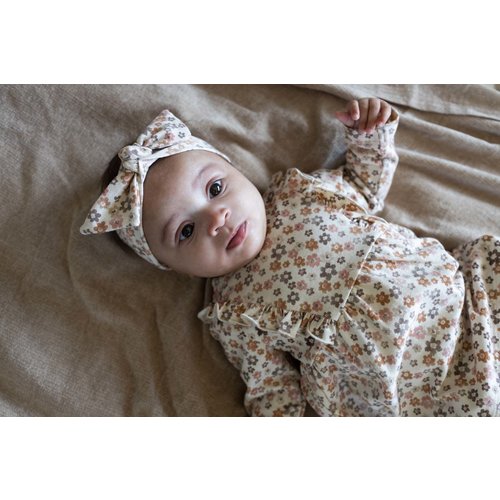 Quapi Quapi newborn baby meisjes jurk Rachel aop Creme Flowers