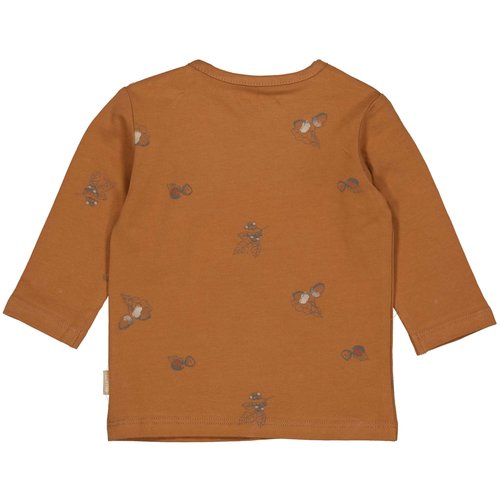 Quapi Quapi newborn baby jongens shirt Reda aop Camel Nuts