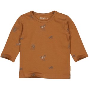 Quapi Quapi newborn baby jongens shirt Reda aop Camel Nuts