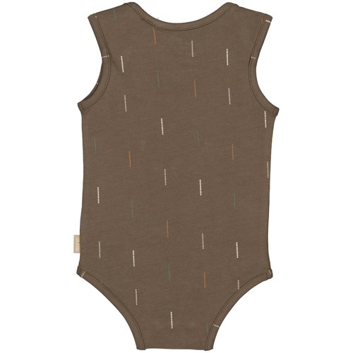 Quapi Quapi newborn baby jongens romper Romeo aop Brown Dark Stripe